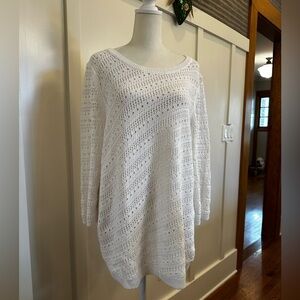 Talbots Plus, 1x White Knit Sweater, EUC